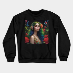 ferry in flowers Crewneck Sweatshirt